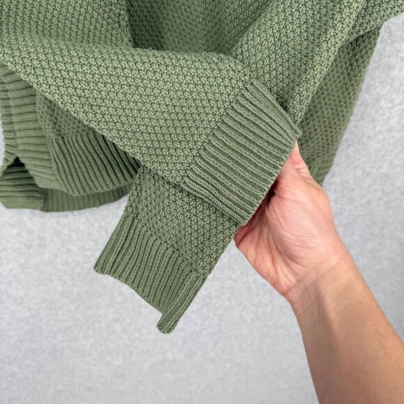 Madewell Womens Pickford Pullover Sweater Size L Faded Palm Green Waffle Knit - Picture 3 of 12